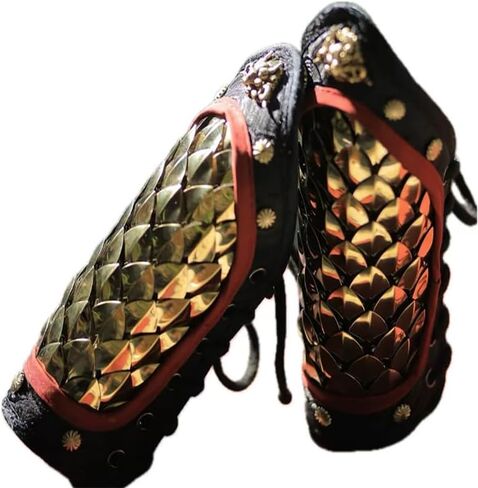 2 Pack Unisex Dragon Scale Armor Arm Guards Hanfu Armor Golden&Silver 304 Stainless Steel Armor Wristbands Hanfu Bracers in Saudi Arabia