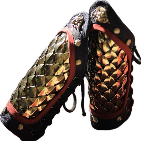 2 Pack Unisex Dragon Scale Armor Arm Guards Hanfu Armor Golden&Silver 304 Stainless Steel Armor Wristbands Hanfu Bracers in Saudi Arabia