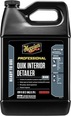 Meguiar's Professional Quik Interior Detailer D14901 - تنظيف وحماية الجزء الداخلي لسيارتك بسرعة وسهولة - آمن على جميع الأسطح الداخلية - حماية من الأشعة فوق البنفسجية بتركيبة غير دهنية، 128 أونصة، 1 جالون in Kuwait