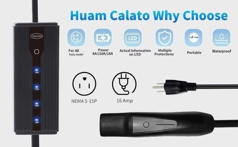 Tesla Model Y/3/S/X Level 1, 16Amp, Portable EV Charger in Kuwait