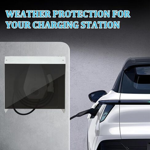 غطاء شاحن EV، حاوية شاحن EV خارجي، صندوق شاحن EV عالمي مقاوم للطقس، غطاء مطر لشاحن EV مثبت على الحائط، متوافق مع معظم شواحن السيارات الكهربائية للاستخدام الداخلي/الخارجي in Saudi Arabia