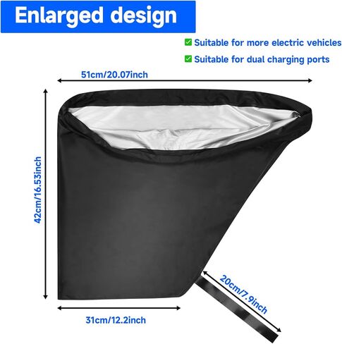 EV Charger Port Cover with Magnetic, Waterproof EV Charging Port Cover Waterproof Winter Snow Rain UV All-Weather Protection, Black (EV Charger Port Cover) in Saudi Arabia