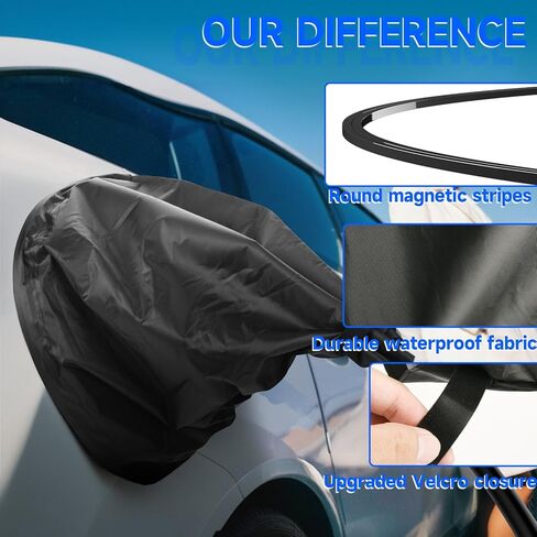 EV Charger Port Cover with Magnetic, Waterproof EV Charging Port Cover Waterproof Winter Snow Rain UV All-Weather Protection, Black (EV Charger Port Cover) in Saudi Arabia