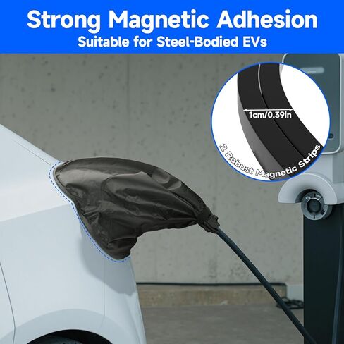 EV Charger Port Cover with Magnetic, Waterproof EV Charging Port Cover Waterproof Winter Snow Rain UV All-Weather Protection, Black (EV Charger Port Cover) in Saudi Arabia