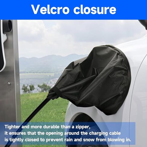 EV Charger Port Cover with Magnetic, Waterproof EV Charging Port Cover Waterproof Winter Snow Rain UV All-Weather Protection, Black (EV Charger Port Cover) in Saudi Arabia