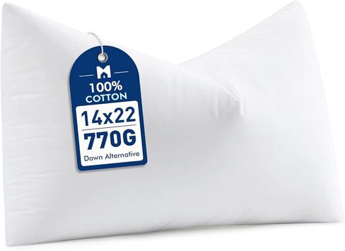 MIULEE 14x36 Synthetic Down Alternative Pillow Insert, Fluffy Soft Throw Pillow for Couch Bed Sofa Plush Luxury Lumbar Support in Saudi Arabia