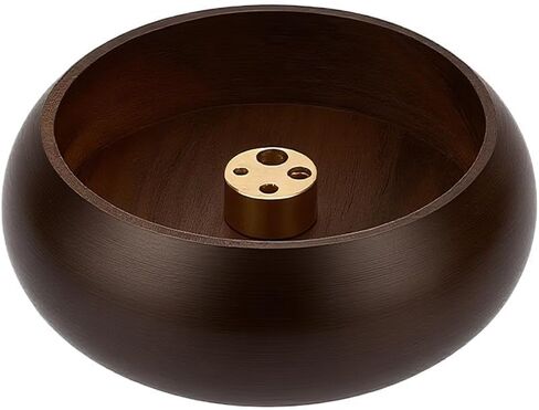 1PC Wooden Round Incense Stick Holder Ash Catcher Incense Burner Tray Handcrafted Incenses Bowl for Aromatherapy Zen Meditation Relaxing and Yoga(Red) in Saudi Arabia