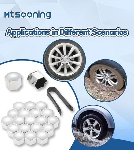 20Pcs Silver Universal Anti-Rust 21mm Chrome Glossy ABS Auto Trim Tyre Wheel Nut Screw Bolt Protection Covers Caps Car Styling in Kuwait