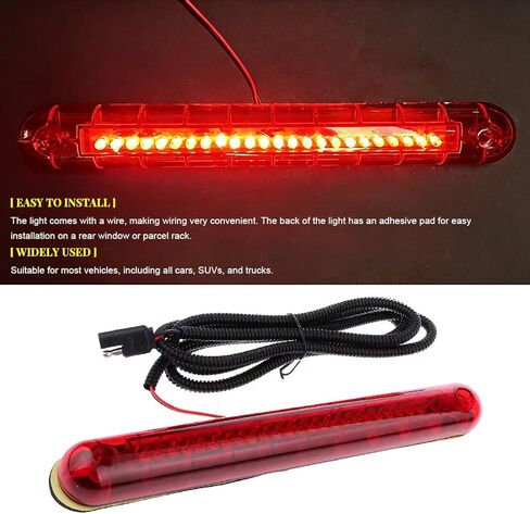 Car Third Brake Light, 24LED 12V 3rd High Mount Vehicle Rear Brake Tail Lamp Bar, Automotive Exterior Warning Stop Light Strip, Universal for Sedan Motorhome Truck in Saudi Arabia