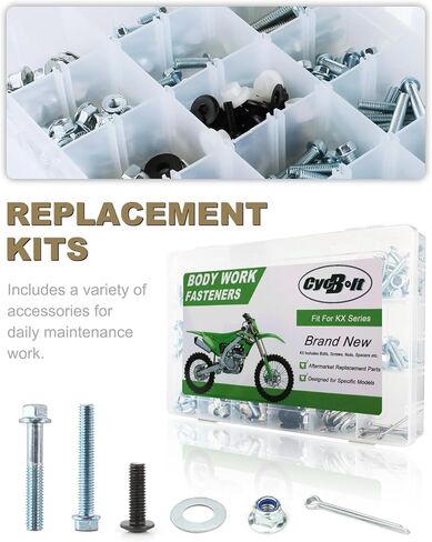 مجموعة مسامير عمل الجسم 330 قطعة مناسبة لـ KX250 KX250X KX250F KX420 KX125 KX450X KX450F KX500 KX112 KX100 KX65 KX60 KX85 KX80 مجموعة مسامير تثبيت مسامير الدراجة على الطرق الوعرة in Saudi Arabia