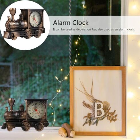 VICASKY Train Decor Vintage Alarm Clock Retro Trains for Adults Table Model Steampunk Times Decorations Home Station Clock, Style Decoration European Desk Time Office Shelf Helloween Christmas in Saudi Arabia