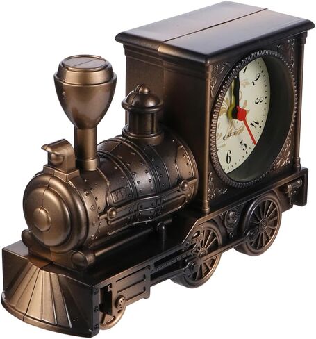 VICASKY Train Decor Vintage Alarm Clock Retro Trains for Adults Table Model Steampunk Times Decorations Home Station Clock, Style Decoration European Desk Time Office Shelf Helloween Christmas in Saudi Arabia