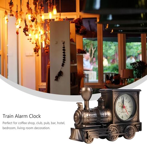VICASKY Train Decor Vintage Alarm Clock Retro Trains for Adults Table Model Steampunk Times Decorations Home Station Clock, Style Decoration European Desk Time Office Shelf Helloween Christmas in Saudi Arabia