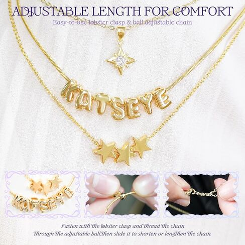 مجموعة قلادة Katseye Merch للمعجبين، 3 قطع قلادات ذات طبقات مع سحر مطلي بالذهب عيار 18 قيراط، سلاسل مجوهرات قابلة للتعديل للحفلات الموسيقية والزي اليومي in Kuwait