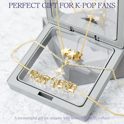 مجموعة قلادة Katseye Merch للمعجبين، 3 قطع قلادات ذات طبقات مع سحر مطلي بالذهب عيار 18 قيراط، سلاسل مجوهرات قابلة للتعديل للحفلات الموسيقية والزي اليومي in Kuwait