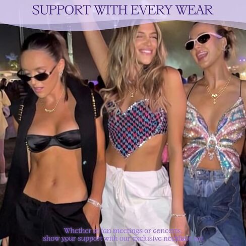 مجموعة قلادة Katseye Merch للمعجبين، 3 قطع قلادات ذات طبقات مع سحر مطلي بالذهب عيار 18 قيراط، سلاسل مجوهرات قابلة للتعديل للحفلات الموسيقية والزي اليومي in Kuwait