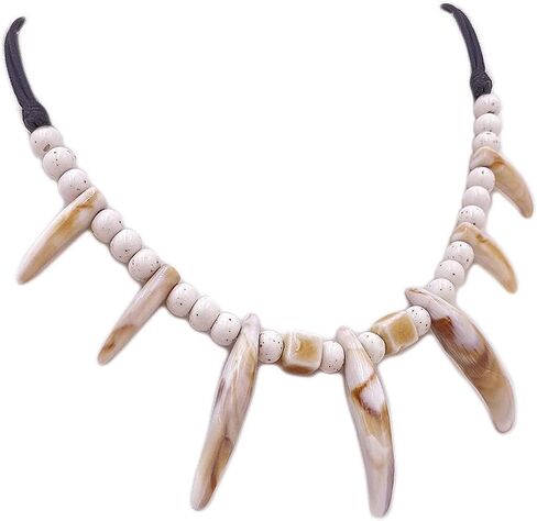 Ceramic Bead Resin Tooth Necklace for Men Women Caveman Necklace in Saudi Arabia