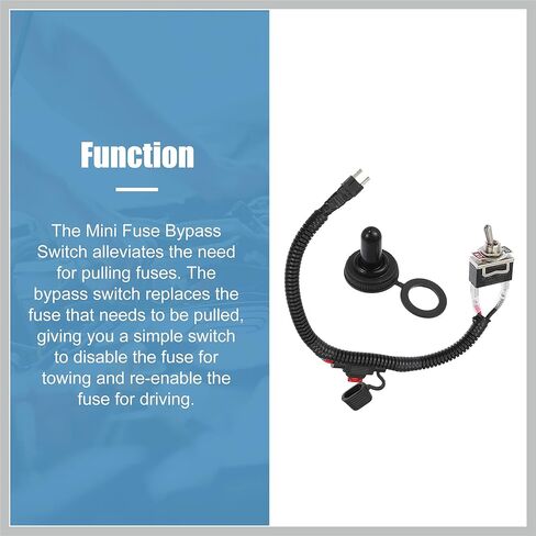 1 Set 37.5cm 14.76" Universal Automotive Switched Fuse Bypass Kit Fuse Bypass Switch Replacement Car Parts in Kuwait