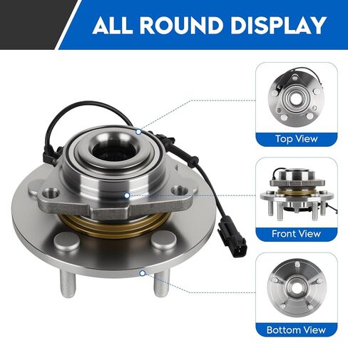 515151 محمل العجلة الأمامية ومجموعة المحور لـ 2012-2018 Ram 1500، لـ 2019-2022 Ram 1500 Classic، 5 العروات مع مجموعات محاور ABS 2013 2014 2015 2016 2017 2020 2021، قطعة واحدة in Kuwait