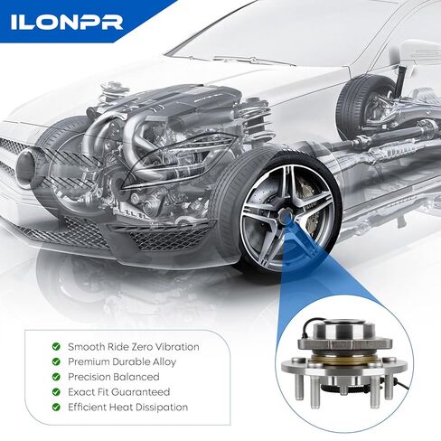 515151 محمل العجلة الأمامية ومجموعة المحور لـ 2012-2018 Ram 1500، لـ 2019-2022 Ram 1500 Classic، 5 العروات مع مجموعات محاور ABS 2013 2014 2015 2016 2017 2020 2021، قطعة واحدة in Kuwait