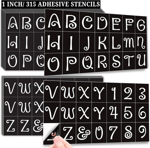 2 Inch Adhesive Number and Letter Stencils for Painting, 315 Peel and Stick Painting Stencils Vinyl for DIY Crafts on Wall, Glass, Fabric, Wood & Mailbox (StarStik) in Saudi Arabia