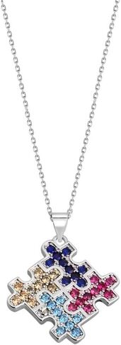 BNQL Autism Awareness Puzzle Pendant Necklace Motivational Autism Gift (CZ Autism necklace) in Saudi Arabia