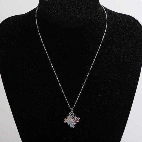 BNQL Autism Awareness Puzzle Pendant Necklace Motivational Autism Gift (CZ Autism necklace) in Saudi Arabia