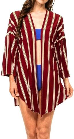 مجموعة Auliné النسائية المصنوعة في الولايات المتحدة الأمريكية كاجوال بغطاء للرأس رداء كارديجان كيمونو in Kuwait