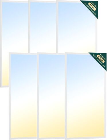 ALAMPEVER 2x4 LED لوحة مسطحة، 3CCT وقوة كهربائية قابلة للاختيار (30W/35W/45W)، 0–10V تركيبات سقف قابلة للتعتيم، حتى 4950LM، 3500K/4000K/5000K، مثالية للمكتب والفصول الدراسية والتجارية، 6 عبوات in Kuwait