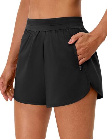 BMJL Womens Workout Shorts Running 2.5" Black High Waisted Athletic Gym Shorts Lounge Summer 2 Pockets in Saudi Arabia