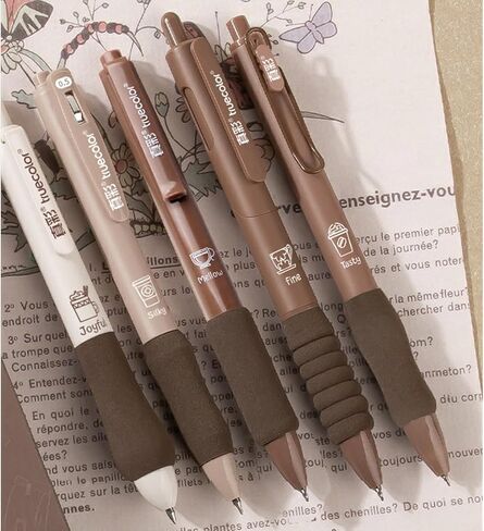 5 Pcs Cute Purple Pen Gel Ink Pens Retractable Pens 0.5mm Fine Point Black Ink Smooth Writing Pen for Women Men Girls Boys School Office Supplies (Purple) in Saudi Arabia