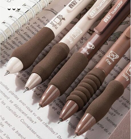 5 Pcs Cute Purple Pen Gel Ink Pens Retractable Pens 0.5mm Fine Point Black Ink Smooth Writing Pen for Women Men Girls Boys School Office Supplies (Purple) in Saudi Arabia