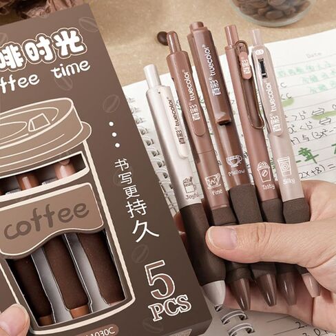 5 Pcs Cute Purple Pen Gel Ink Pens Retractable Pens 0.5mm Fine Point Black Ink Smooth Writing Pen for Women Men Girls Boys School Office Supplies (Purple) in Saudi Arabia