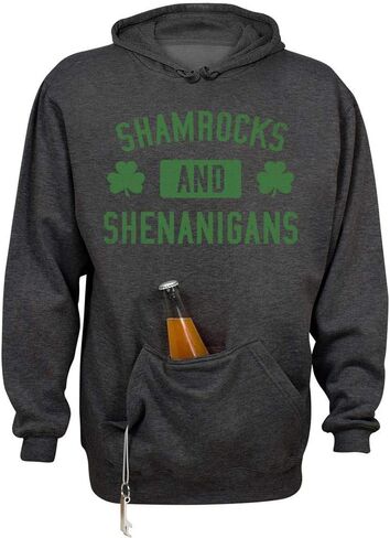 TeesAndTankYou Shamrocks and Shenanigans عيد القديس باتريك حامل البيرة الباب الخلفي هوديي البلوز للجنسين in Saudi Arabia