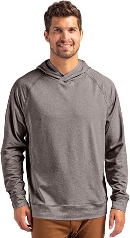 Cutter & Buck Adapt Knit Recycled Mens Heathered Hooded Pullover in Saudi Arabia