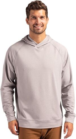Cutter & Buck Adapt Knit Recycled Mens Heathered Hooded Pullover in Saudi Arabia