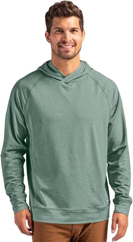 Cutter & Buck Adapt Knit Recycled Mens Heathered Hooded Pullover in Saudi Arabia
