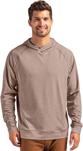 Cutter & Buck Adapt Knit Recycled Mens Heathered Hooded Pullover in Saudi Arabia