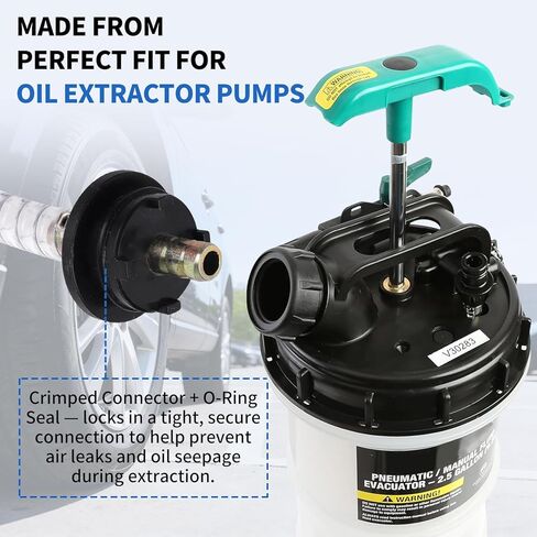 طقم خرطوم مستخرج سائل فراغ مضخة هوائية/يدوية، 5 قطع، خرطوم بولي كلوريد الفينيل بسلك فولاذي 59 بوصة، أنابيب شفط، أنبوب تنفيس وعصا قياس سلكية، متوافق مع OEMTOOLS 24389/24397/24936/24937 مضخات مستخرج الزيت in Kuwait