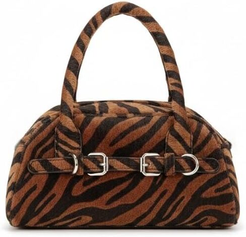 Fashion Animal Print Handbag, Black and White Zebra Pattern, Handle Tote Purse with Stylish Design in Saudi Arabia
