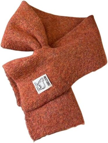 Knitted Winter Neck Warmer for Women Cute Cross Scarf with Hole Soft Warm Collar Scarves Short Neckerchief in Saudi Arabia