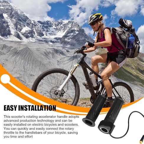 HZEL Ebike خنق قبضة، 1 زوج 20X 3 دبوس دراجة كهربائية مقاومة للماء كامل تويست خنق مسرع المقود قبضة، سكوتر سرعة مقبض تحكم، عالمي للدراجات النارية E-Bike in Saudi Arabia