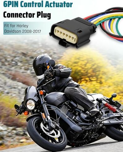 6Pin Control Actuator Connector Plug Fit for Harley Davidson 2008-2017 Throttle Body, Replace 72483-08BK NM-33471-0601 in Kuwait