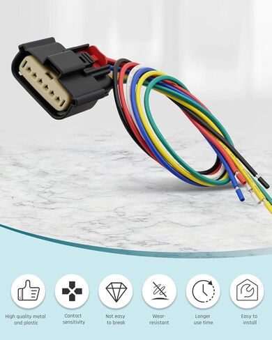 6Pin Control Actuator Connector Plug Fit for Harley Davidson 2008-2017 Throttle Body, Replace 72483-08BK NM-33471-0601 in Kuwait