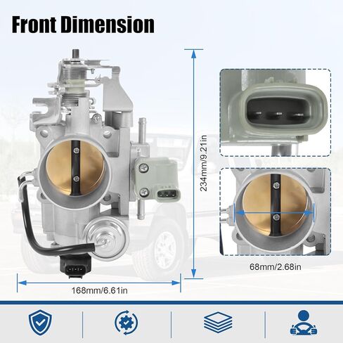 جسم خانق ذو 3 دبابيس 22210-62220 متوافق مع Toyota 4Runner 1996-2002، Tacoma 1995-2004، T100 1995-1998، Tundra 2000-2004 3.4L # 2221062220 2221062230 22210-62230 in Saudi Arabia