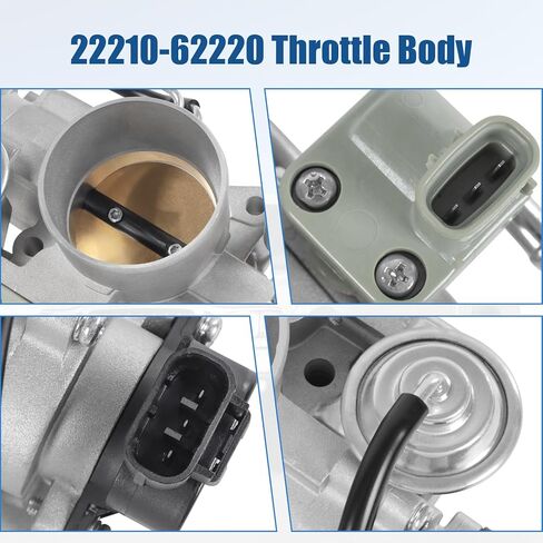 جسم خانق ذو 3 دبابيس 22210-62220 متوافق مع Toyota 4Runner 1996-2002، Tacoma 1995-2004، T100 1995-1998، Tundra 2000-2004 3.4L # 2221062220 2221062230 22210-62230 in Saudi Arabia
