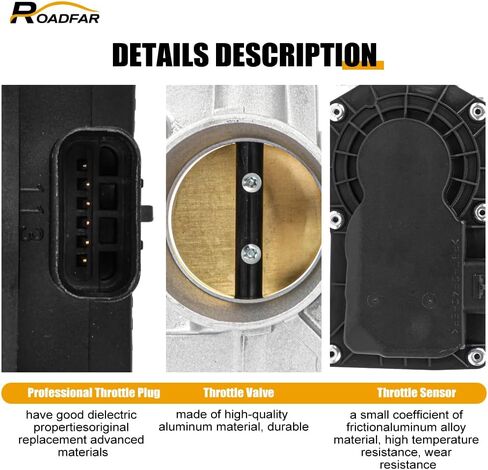 ROADFAR Electric Throttle Body 674204 S20189 L32113640B L32113640C L32113640F L32113640G Fit 2004-2005 for Mazda 3, 2006-2007 for Mazda 5, 2003-2005 for Mazda 6 in Saudi Arabia