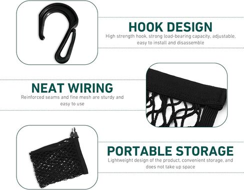Cargo Net for SUV, Car Trunk Net, Highly Elastic Storage Mesh Nets with Hook, 31.1 x 23.6 Inches Stretch to 62.99 x 47.24 Inches Organizer, Universal for Most Cars, SUVs (Black) in Saudi Arabia