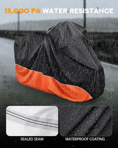 PBYMT Motorcycle Cover with Side Top Box, Waterproof Cover Compatible with Harley Davidson Touring Ultra Limited Street Glide Road Glide Electra Glide Outdoor All Weather Protection, 116" x 47" x 53" in Saudi Arabia
