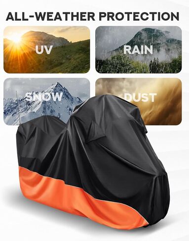 PBYMT Motorcycle Cover with Side Top Box, Waterproof Cover Compatible with Harley Davidson Touring Ultra Limited Street Glide Road Glide Electra Glide Outdoor All Weather Protection, 116" x 47" x 53" in Saudi Arabia